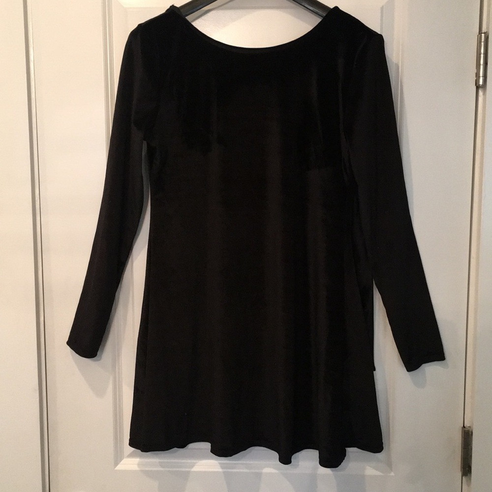 Black velvet dress with bow back